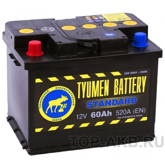 Tyumen Battery Standard 60 Ач прям. пол. 520A (242x175x190)